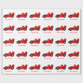 Papier Cadeau Voiture Red Racing Anniversaire présent (Plat)