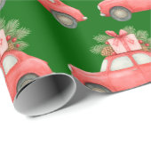 Papier Cadeau Voiture rouge festive | Cadeaux de Noël Design de  (Coin rond)