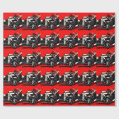 Papier Cadeau Voiture rouge Krampus Kidnapping (Plat)