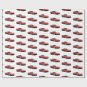 Papier Cadeau Voiture sport rouge (Plat)