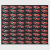 Papier Cadeau Voiture sport rouge (Plat)