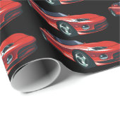 Papier Cadeau Voiture sport rouge (Coin rond)