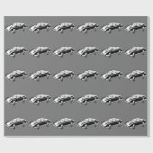 Papier Cadeau Voiture stationnaire futuriste (Plat)