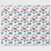 Papier Cadeau Voiture Véhicules Collage Fun Race (Plat)