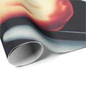 Papier Cadeau Voiture Vintage Classic Pin Up (Coin rond)