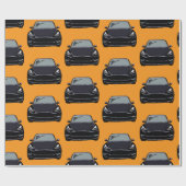 Papier Cadeau Voiture VUS de véhicule électrique noir Arrière - (Plat)