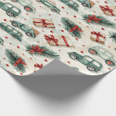 Papier Cadeau Voitures anciennes sur papier d'emballage festif (Coin)