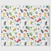 Papier Cadeau Voitures Camions fête d'anniversaire (Plat)