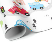 Papier Cadeau Voitures Camions fête d'anniversaire (Coin rond)