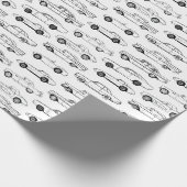 Papier Cadeau Voitures classiques en noir (Coin)