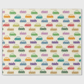 Papier Cadeau Voitures colorées (Plat)
