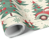 Papier Cadeau Voitures de fête sur papier d'emballage gai (Coin rond)