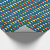 Papier Cadeau Voitures en papier d'emballage bleu (Coin)