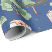 Papier Cadeau Voitures mignonnes en Ville Motif pour petits garç (Coin rond)