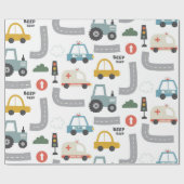 Papier Cadeau Voitures Pattern enfants (Plat)