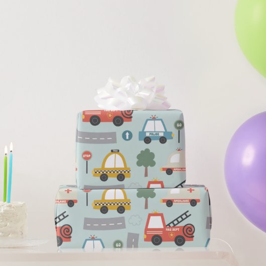 Papier Cadeau Voitures Pattern enfants  (Cadeaux de fête)