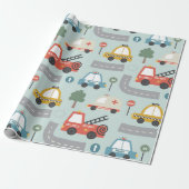 Papier Cadeau Voitures Pattern enfants  (Déroulé)