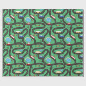 Papier Cadeau Voitures rouges et bleues de carte de route (Plat)