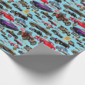 Papier Cadeau Voitures vintages et signes (Coin)