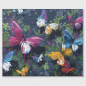 Papier Cadeau Vol de papillon abstrait vibrant (1) (Plat)