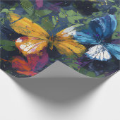 Papier Cadeau Vol de papillon abstrait vibrant (1) (Coin)