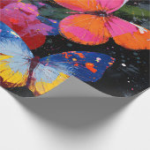 Papier Cadeau Vol de Papillon Abstrait Vibrant (10) (Coin)