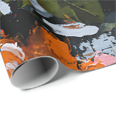Papier Cadeau Vol de papillon abstrait vibrant (2) (Coin rond)