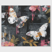 Papier Cadeau Vol de papillon abstrait vibrant (3) (Plat)