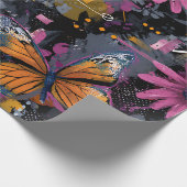 Papier Cadeau Vol de Papillon Abstrait Vibrant (4) (Coin)