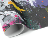 Papier Cadeau Vol de Papillon Abstrait Vibrant (7) (Coin rond)