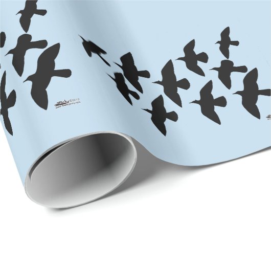 Papier Cadeau Vol de pigeons (Coin rond)