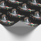 Papier Cadeau Vol Père Noël Canard Noël Lumières Chasse (Coin)