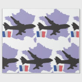 Papier Cadeau Vol vers la France (Plat)