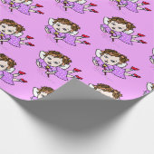 Papier cadeau volant fée violette (Coin)