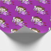 Papier cadeau volant fée violette (Coin)