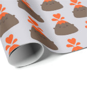 Papier Cadeau Volcan I Lava You Kawaii (Coin rond)