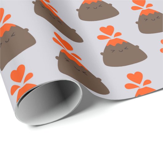 Papier Cadeau Volcan I Lava You Kawaii (Coin rond)