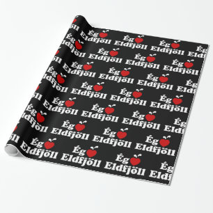 Papier Cadeau Volcans I Heart (Love) [Ég Elska Eldfjöll]