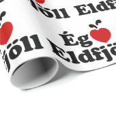 Papier Cadeau Volcans I Heart (Love) [Ég Elska Eldfjöll] (Coin rond)