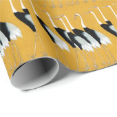 Papier Cadeau Volée de grues japonaises (Coin rond)