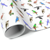 Papier Cadeau Volée de papier d'emballage d'oiseaux (Coin rond)
