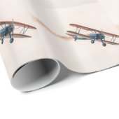 Papier Cadeau Volée d'un aéronef Stearman Pt-13d à deux ponts (Coin rond)