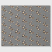 Papier Cadeau Voler Des Canards Mallard Sur Grey (Plat)