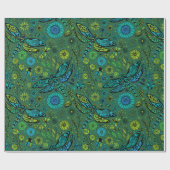 Papier Cadeau Voler, voler la libellule sur le vert émeraude (Plat)