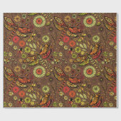 Papier Cadeau Voler, voler libellule sur la cannelle brun (Plat)