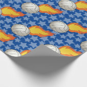 Papier Cadeau Volley-ball à flamme personnalisable (Coin)