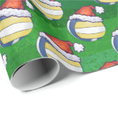 Papier Cadeau Volley-ball Casquette de Noël (Coin rond)