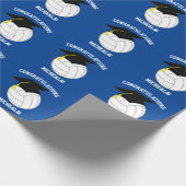 Papier Cadeau Volley-ball Graduation Sports Blue (Coin)