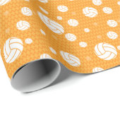 Papier Cadeau Volley-ball jaune et blanc (Coin rond)