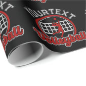 Papier Cadeau Volleyball AJOUTER LE NOM Spike Ball Attaque Équip (Coin rond)